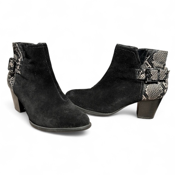 Vionic Naomi Suede Leather Black Water-Resistant Boots Women’s 7 - Picture 1 of 9